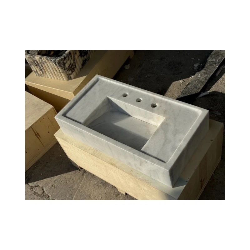 Carrara White Marble Hand Craft Sink